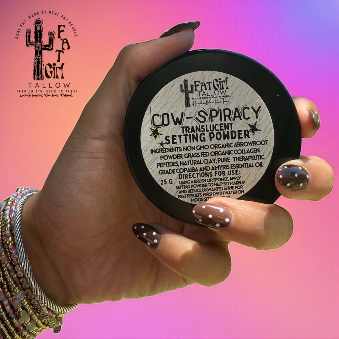Cow-Spiracy Translucent Setting Powder – Fat Girl Tallow